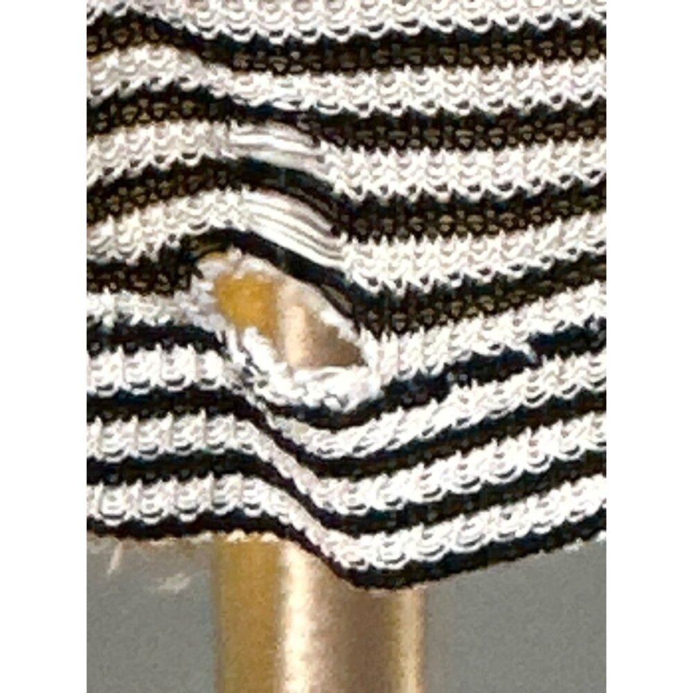 CCC Black And White Striped Scoop Neck Tank Top With Stretch Fit And Flared Hem - Picture 6 of 9